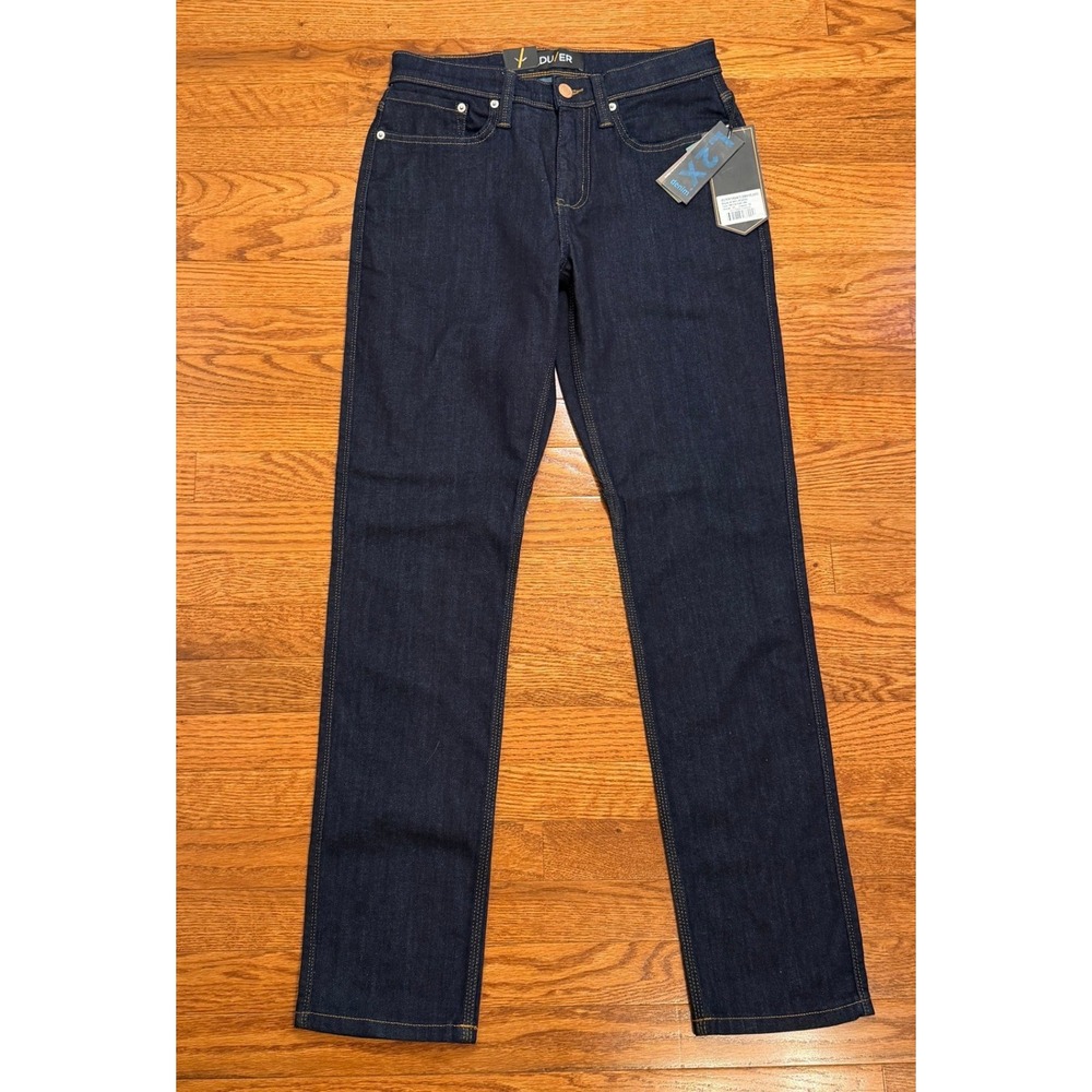 New DU/ER L2X Relaxed Taper Jeans Men 30x32 Coolmax Denim Stretch Heritage Blue